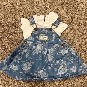 OshKosh Denim Dress with White Collared Onesie